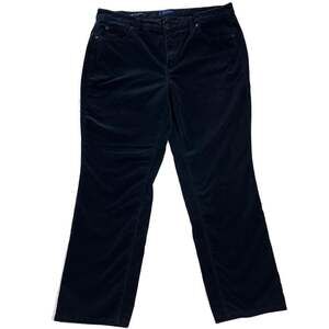 Talbots navy corduroy pants 16W high-rise‎ straight-leg stretch cotton